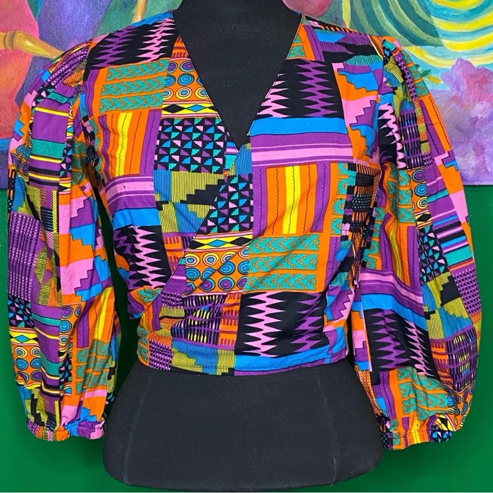 D'IYANU Aztec Wrap Top